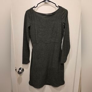 Gray Long Sleeve Jersey Mini Dress